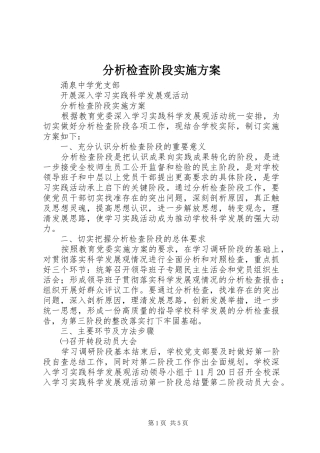 分析检查阶段方案