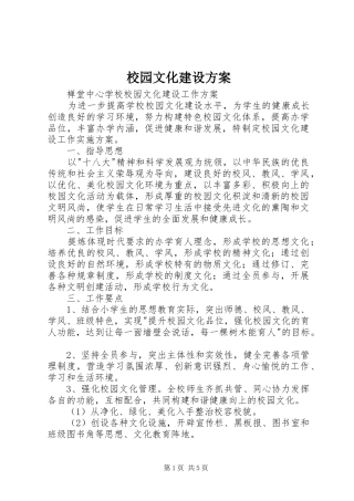 校园文化建设实施方案