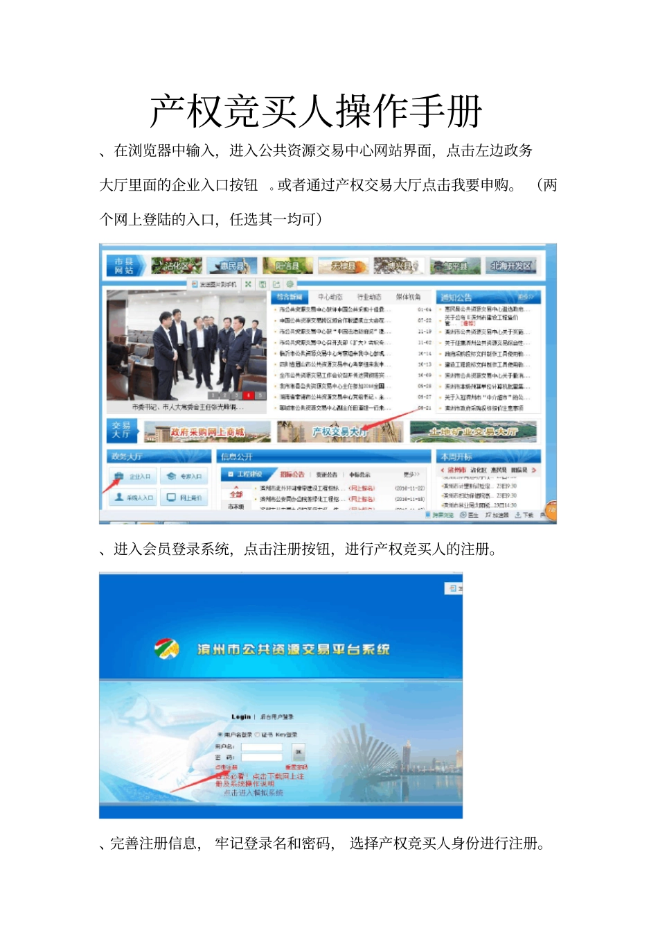 产权竞买人操作手册范本_第1页
