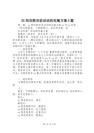 XX局双联双促活动的方案5篇