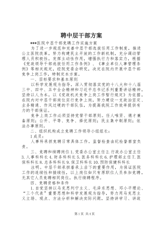 聘中层干部实施方案