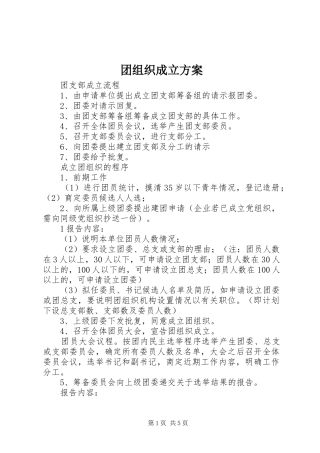 团组织成立实施方案