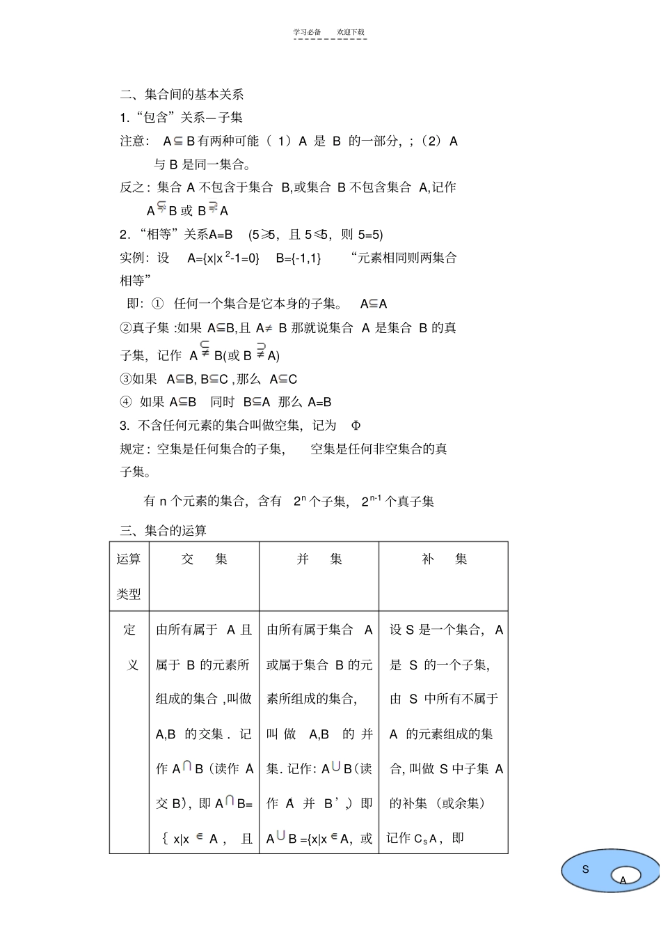 人教版高一数学必修一各章知识点总结_第2页