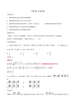 平面向量-高考数学解题方法归纳总结专题训练