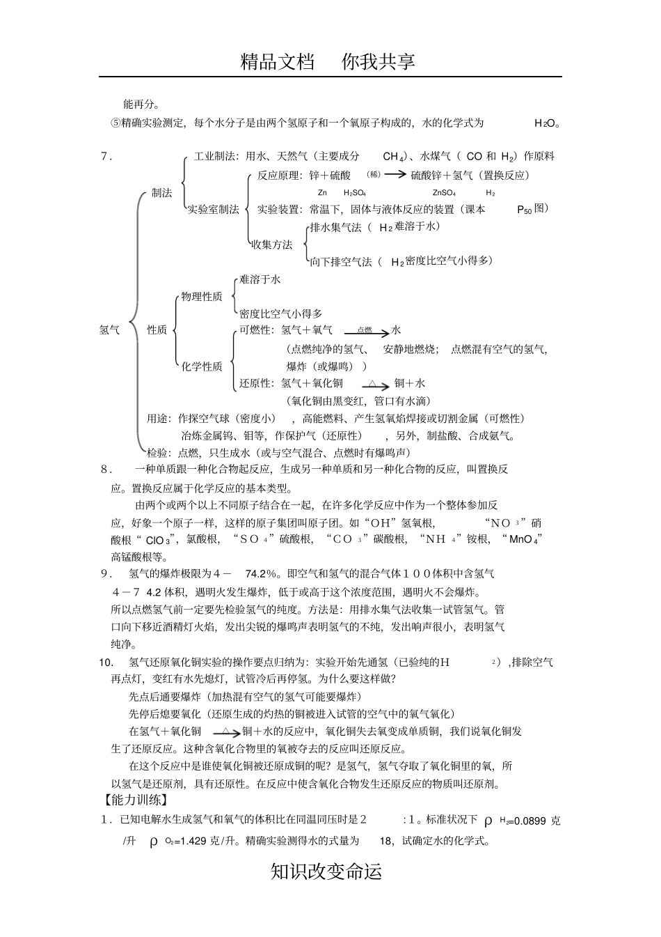 初三化学水和氢气_第3页