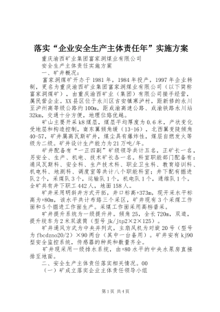 落实“企业安全生产主体责任年”方案