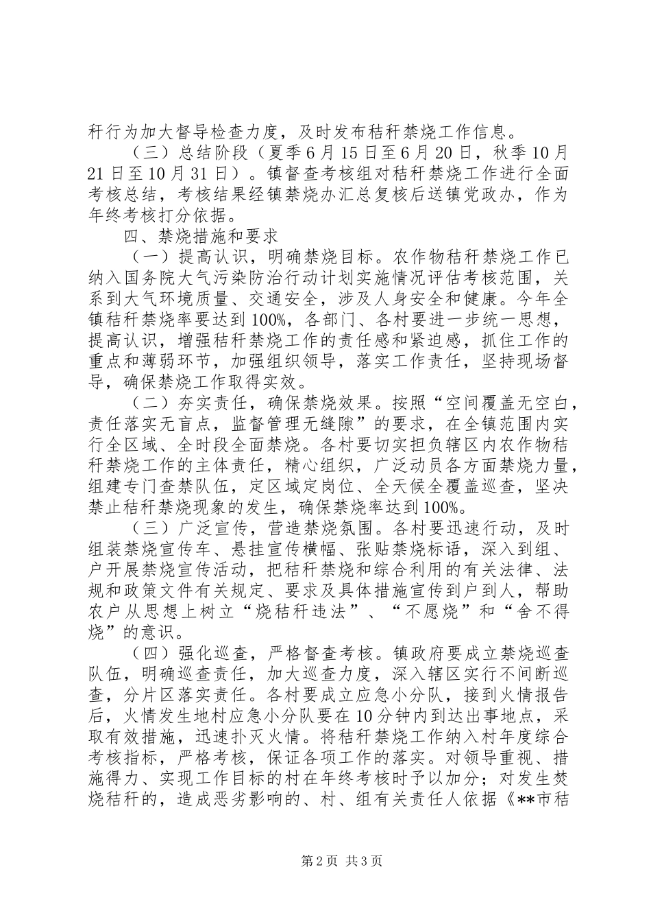 乡镇农作物秸秆禁烧工作方案_第2页