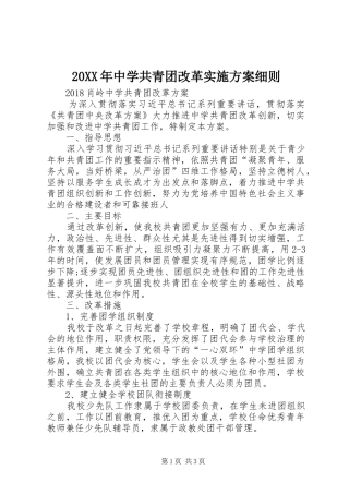 XX年中学共青团改革方案细则