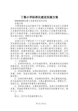 丁集小学标准化建设方案
