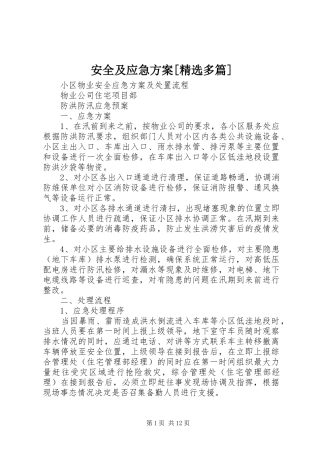 安全及应急实施方案[精选多篇]