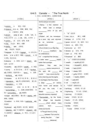 人教版英语必修三unit5知识点以及相应练习(超级好)
