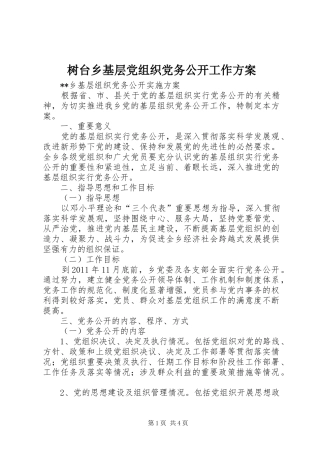 树台乡基层党组织党务公开工作实施方案