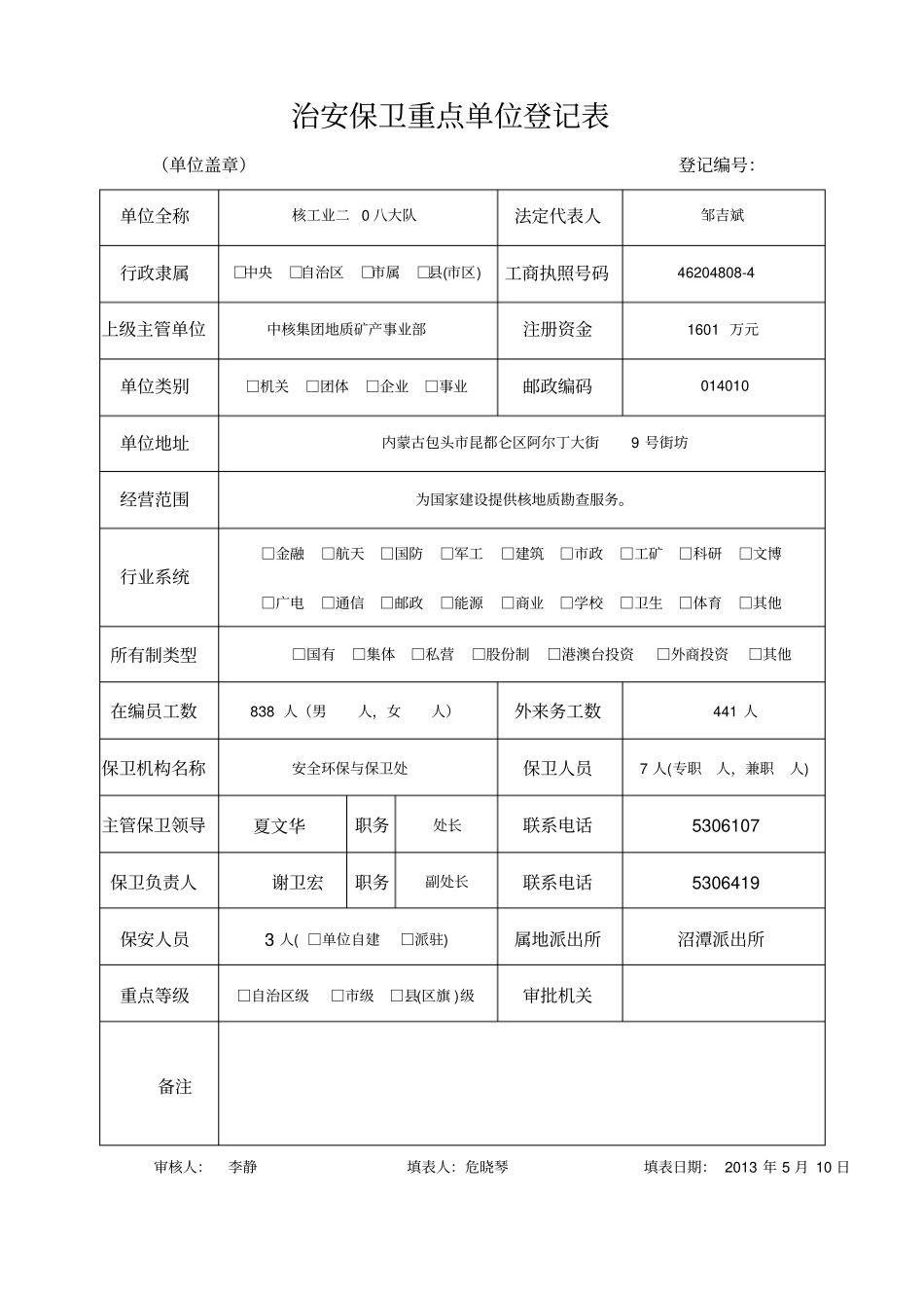 企事业治安保卫安全管理档案模板(1)_第3页