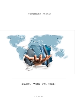 市场营销案例分析法案例分析大纲