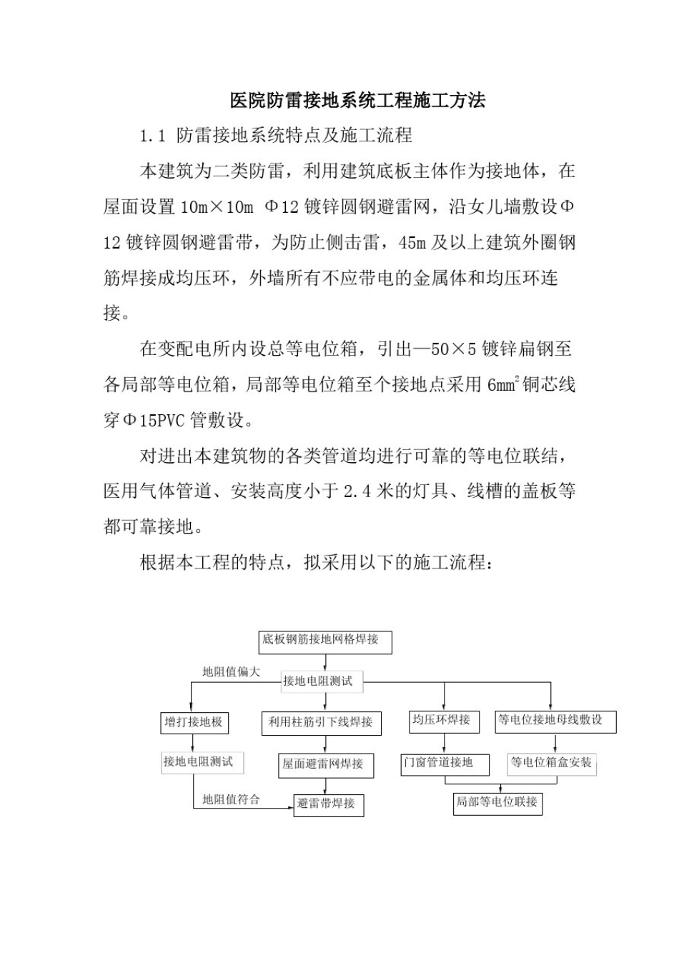 医院防雷接地系统工程施工方法_第1页