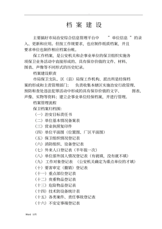 企业事业单位保卫工作档案