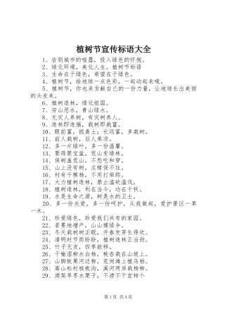 植树节宣传标语
