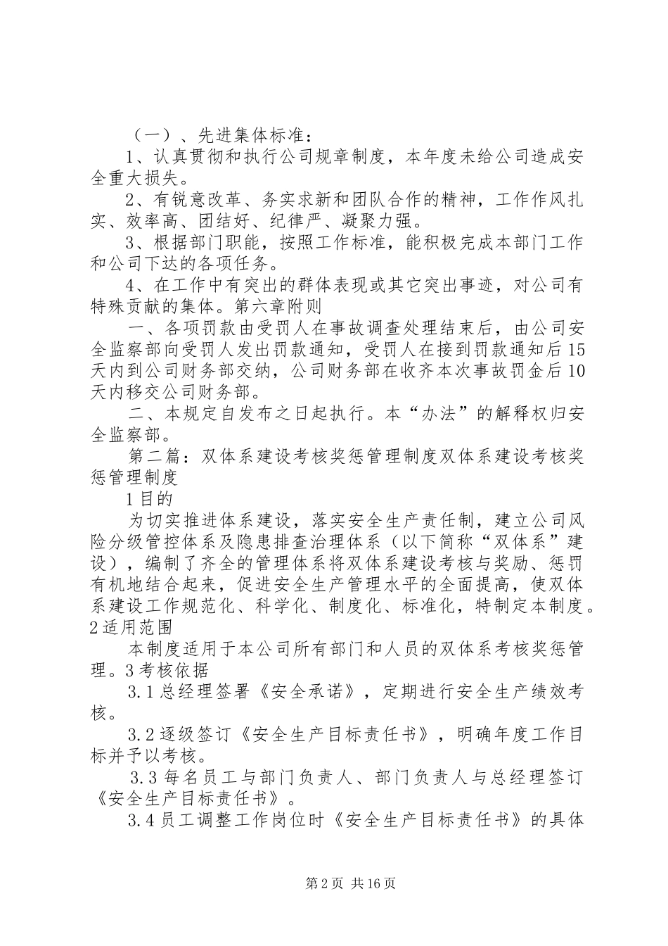 双体系奖惩规章制度_第2页