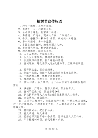 植树节宣传标语集锦 (2)