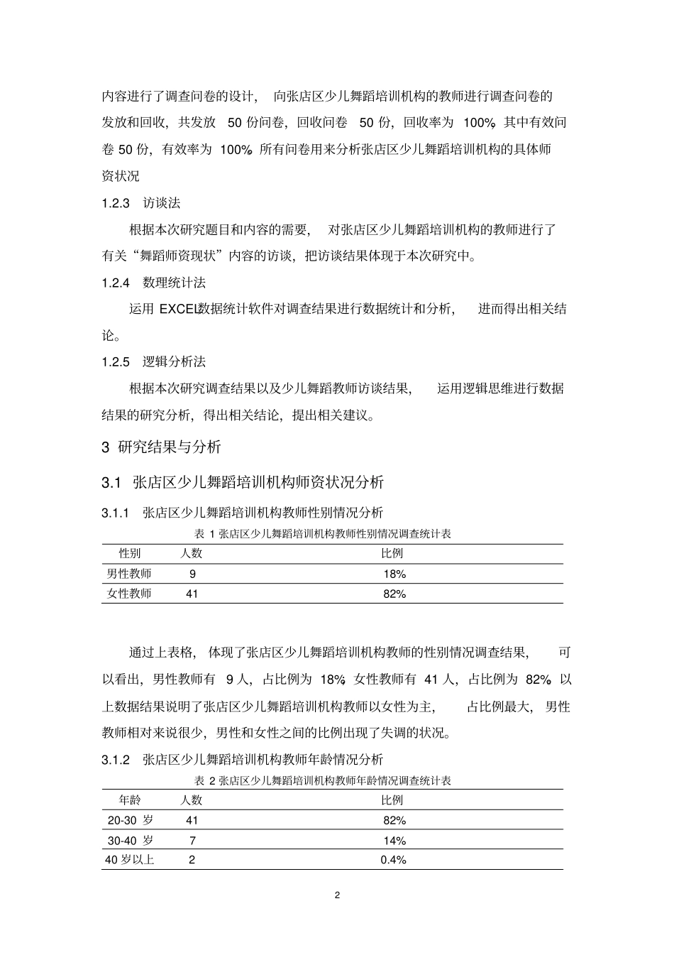 张店区少儿舞蹈培训机构师资状况调查分析_第2页