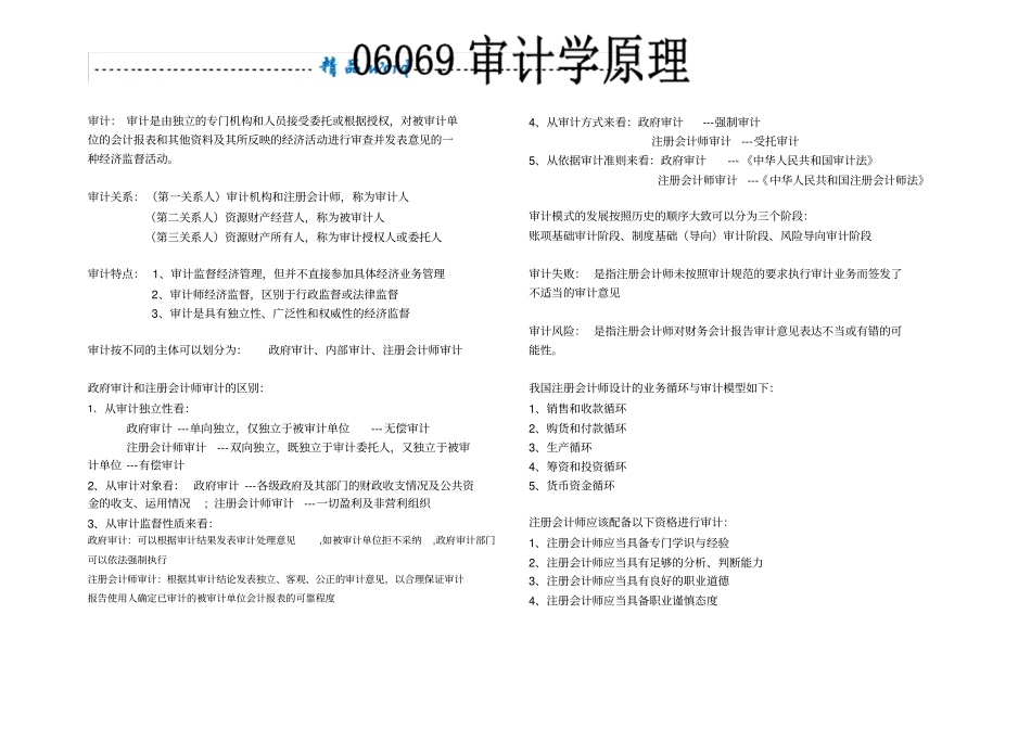 06069审计学原理重点_第1页