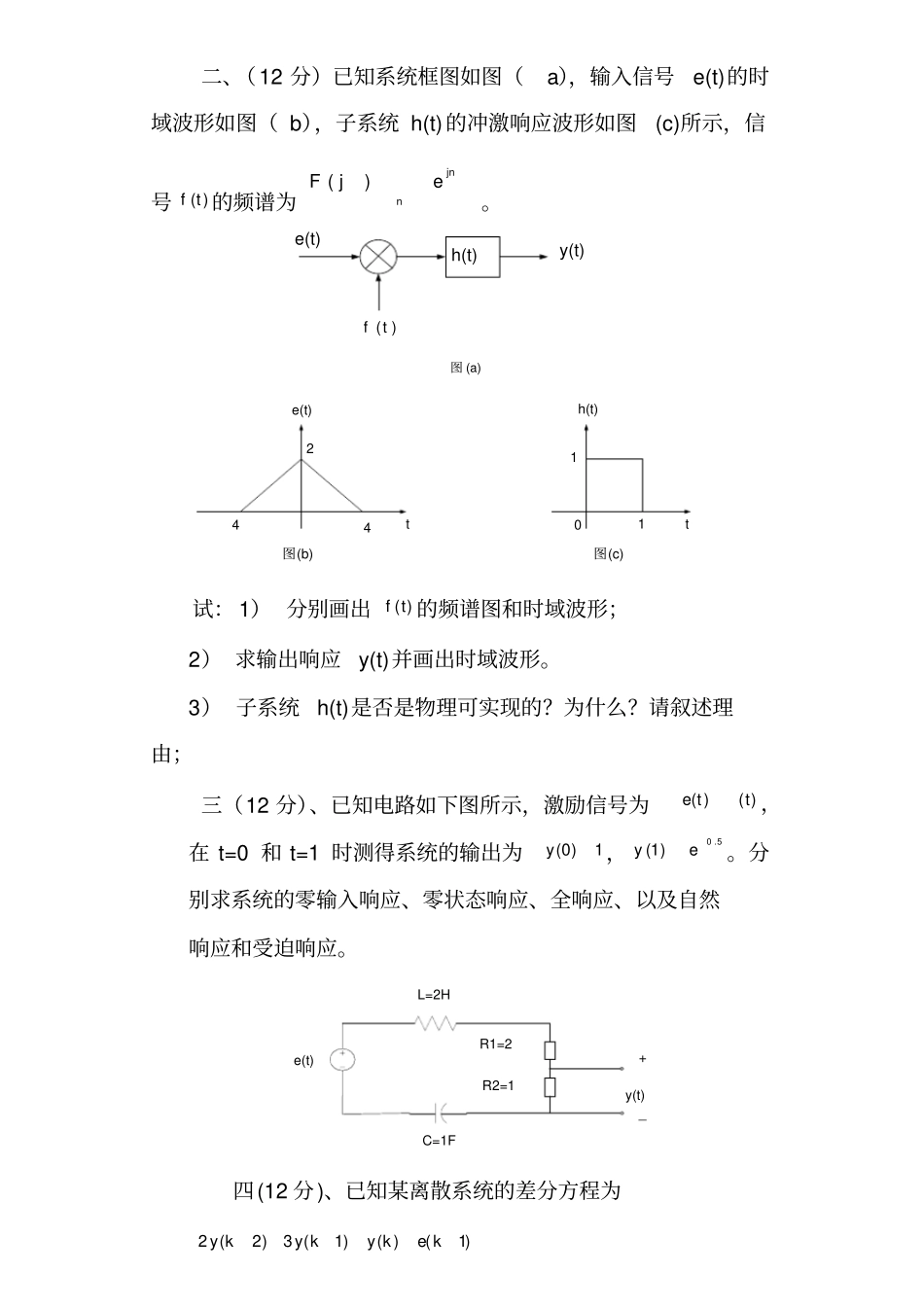 信号与系统试卷及答案-1_第2页