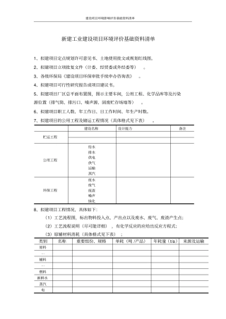(完整版)建设项目环评资料清单1