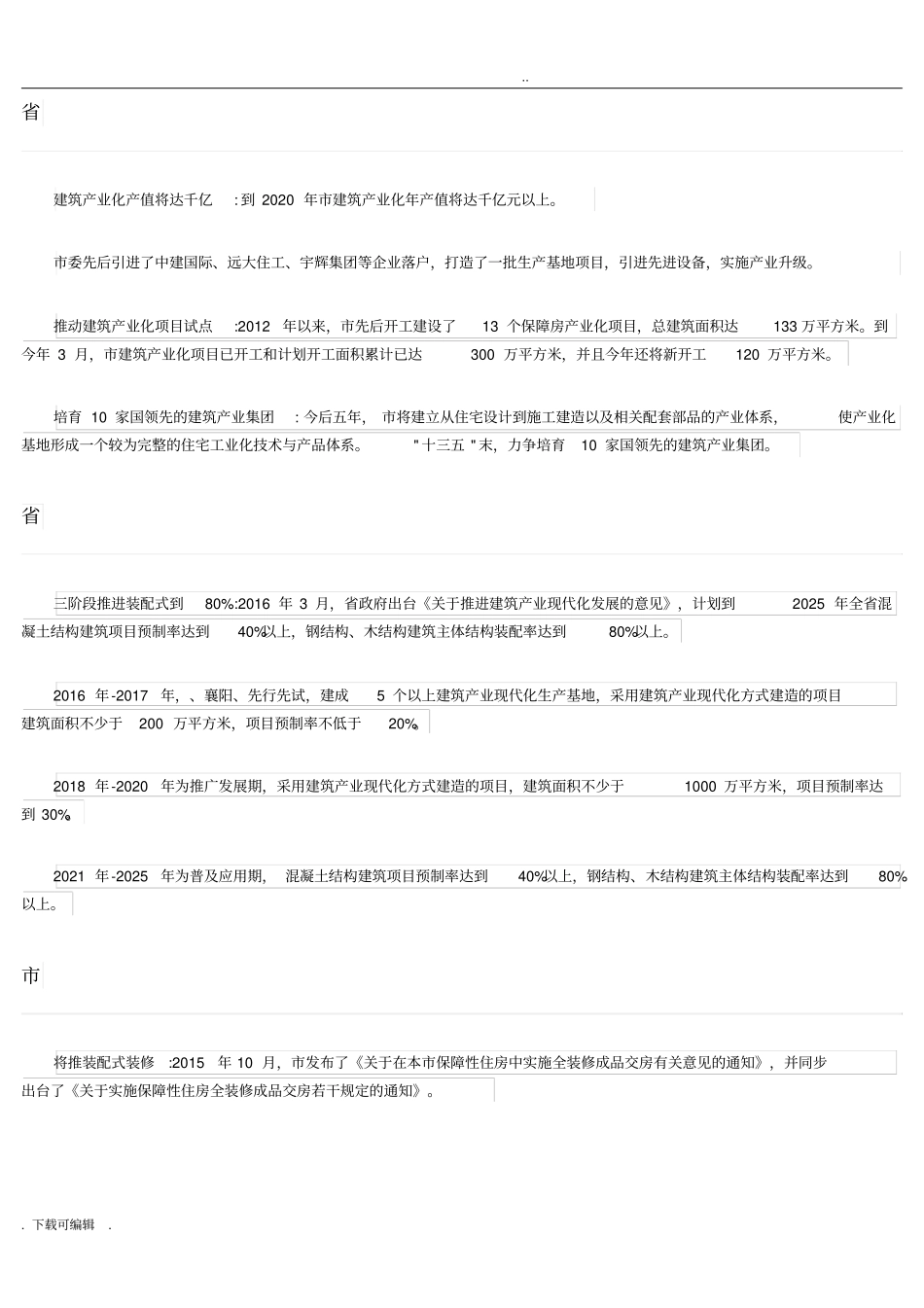 全国各省市装配式建筑政策文_第2页
