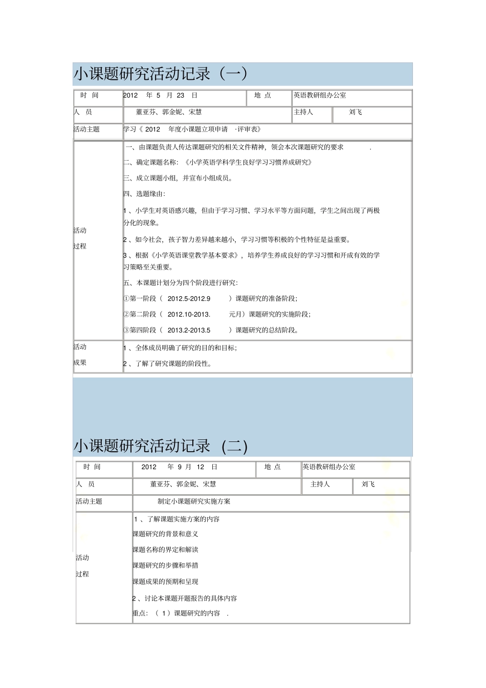 小课题研究活动记录_第2页