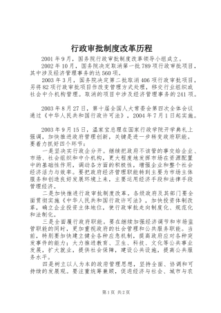 行政审批规章制度改革历程