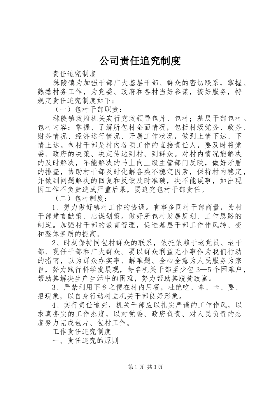 公司责任追究规章制度 _第1页