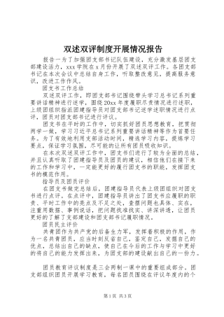 双述双评规章制度开展情况报告