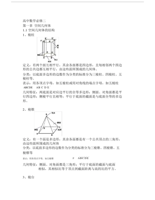(完整word版)高中数学必修二知识点总结(word文档良心出品).doc