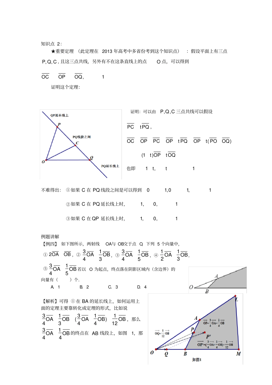必修四平面向量常考知识点整理和复习、典型高考例题分析_第3页