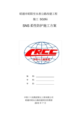 (完整版)SNS柔性防护网施工专项方案1要点
