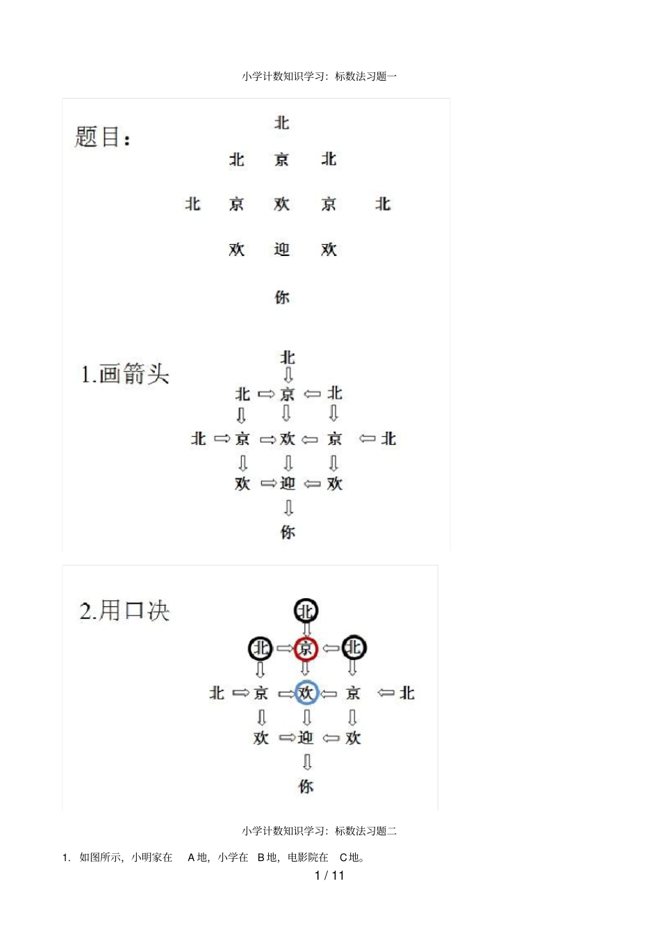 小学计数知识习题：标数法(附答案)_第1页