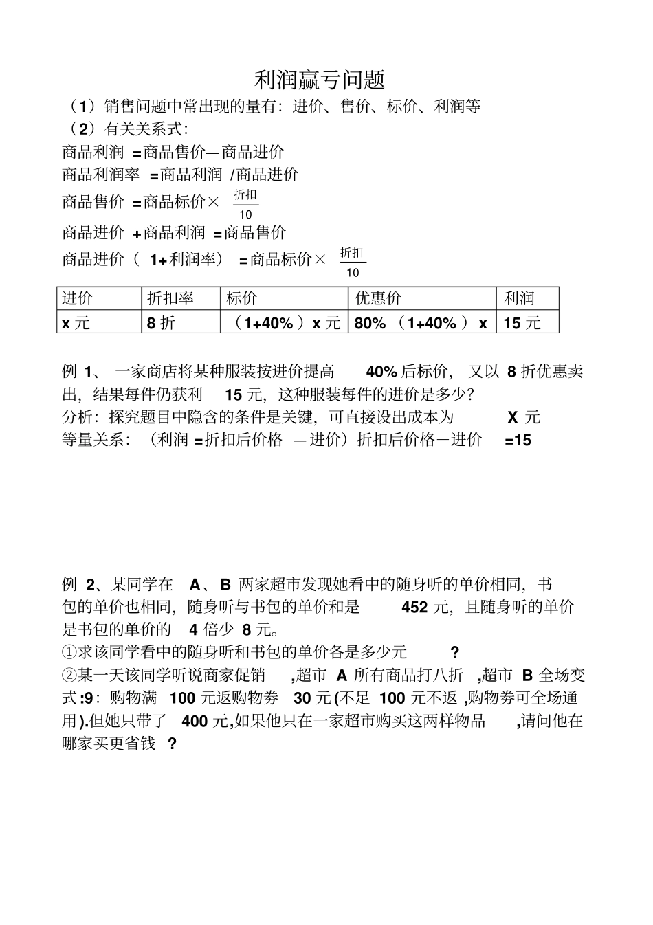 应用题利润专题_第1页