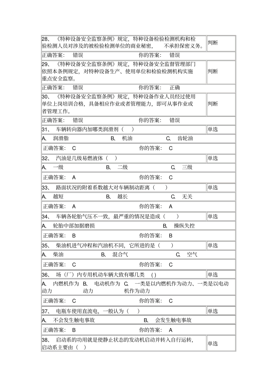 场内机动车辆考试试题_第3页