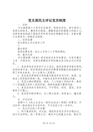 党支部民主评议党员规章制度  (2)