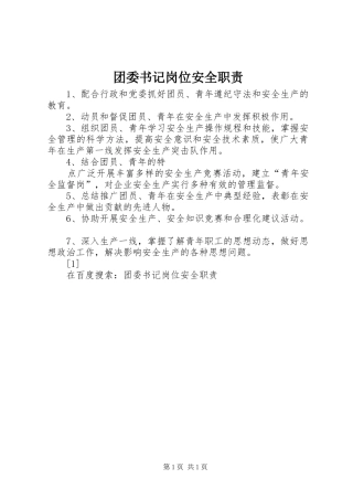 团委书记岗位安全职责要求 (3)