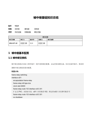 帧中继基础知识总结