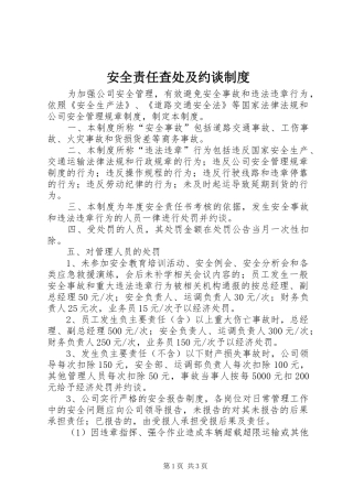 安全责任查处及约谈规章制度