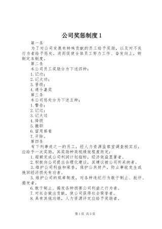 公司奖惩规章制度1