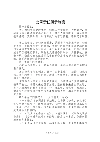 公司责任问责规章制度