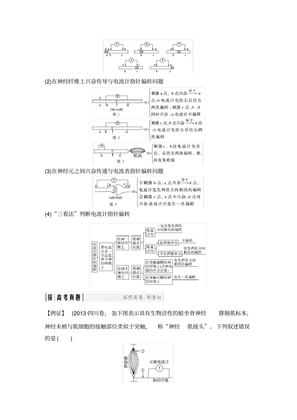 中图版高中生物考点加强课5电位测量与电流计指针偏转问题_第2页