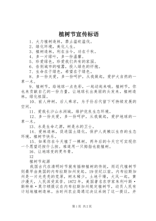 植树节宣传标语集锦2