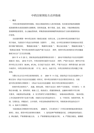 中药注射剂处方点评指南