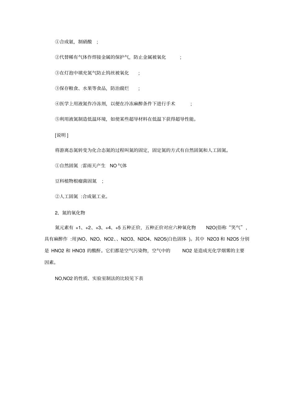 必修一《氮及其化合物》学习笔记_第2页