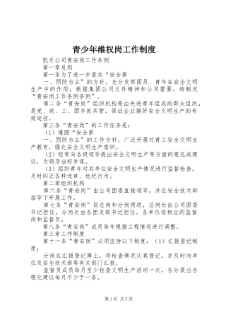 青少年维权岗工作规章制度 