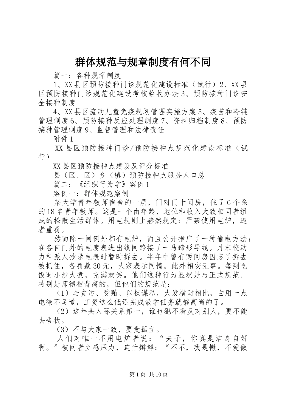群体规范与规章规章制度有何不同_第1页